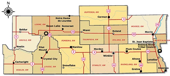 Pembina Valley Region Map